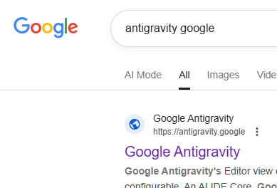 Google Search Antigravity
